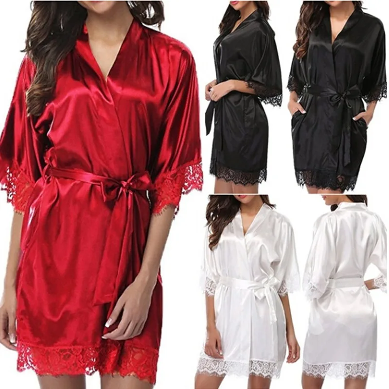 2021 New Women Ladies Sleepwear Lace Half Sleeve Nightgowns Imitation Ice Silk Sleepwear Women Night Dresses With Belt
2021 New Women Ladies Sleepwear Lace Half Sleeve Nightgowns Imitation Ice Silk Sleepwear Women Night Dresses With Belt