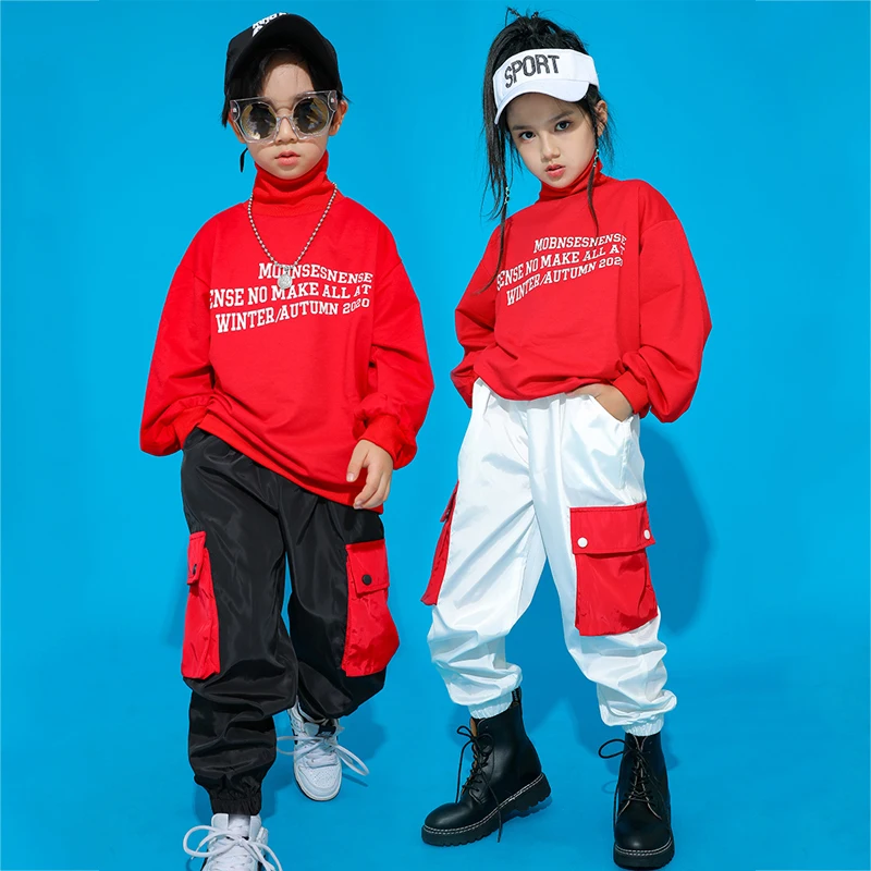 Red Turtleneck Sweatshirt Hiphop Trousers Kids Hip Hop Jazz Dance Costume For Girls Boys Ballroom Dancing Rave Clothes SL4073 
Red Turtleneck Sweatshirt Hiphop Trousers Kids Hip Hop Jazz Dance Costume For Girls Boys Ballroom Dancing Rave Clothes SL4073