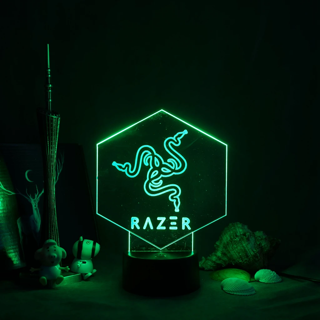 Color-changing Razer LOGO Night light Gameing Room For Home Bedroom Decor Lamp Led 3D Lamp Kawaii Kids Bedroom 
Color-changing Razer LOGO Night light Gameing Room For Home Bedroom Decor Lamp Led 3D Lamp Kawaii Kids Bedroom