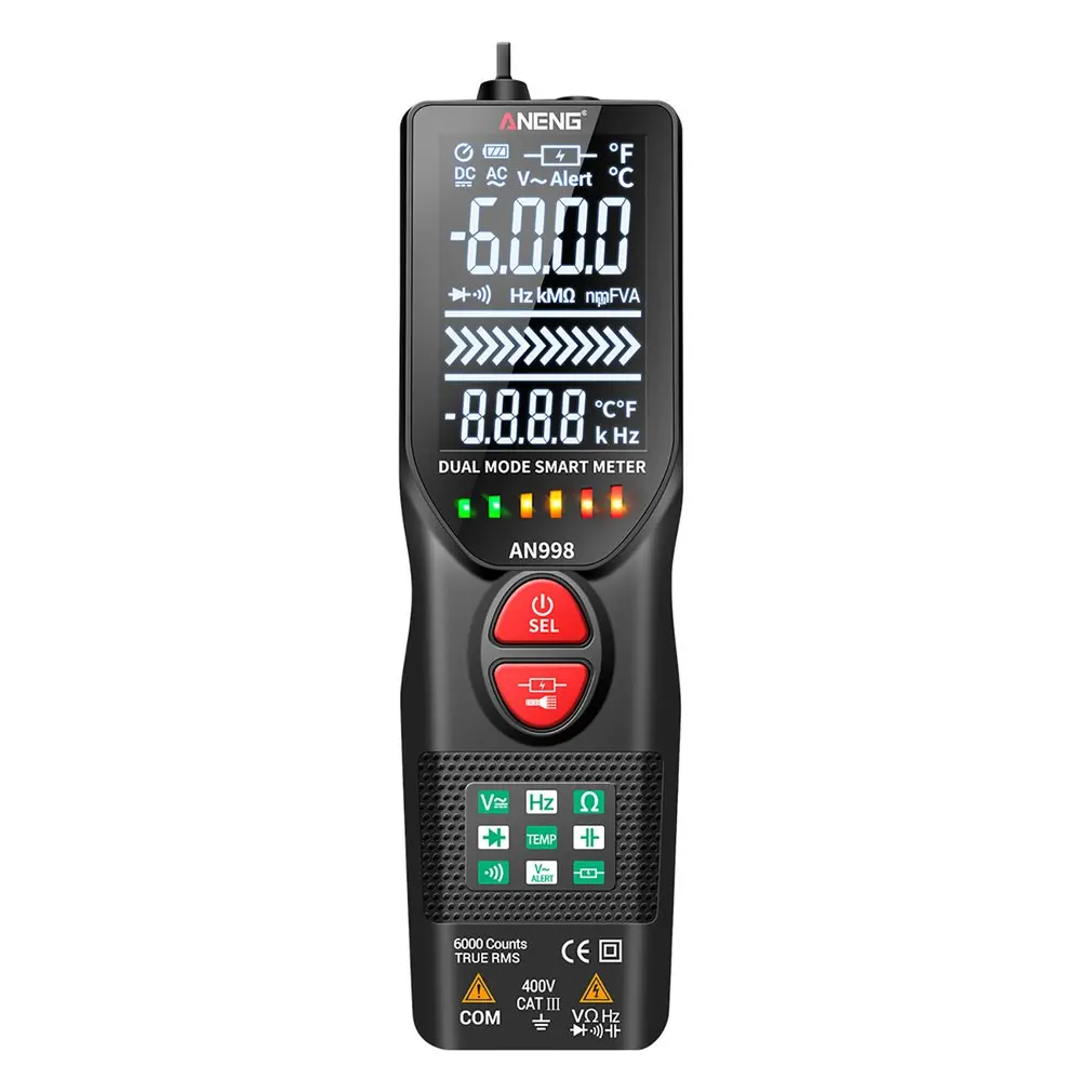 AN998 Automatic Digital Multimeter Multimetro Polimetro Tester Current Checker 6000 Count Auto Range Detector Tool
AN998 Automatic Digital Multimeter Multimetro Polimetro Tester Current Checker 6000 Count Auto Range Detector Tool