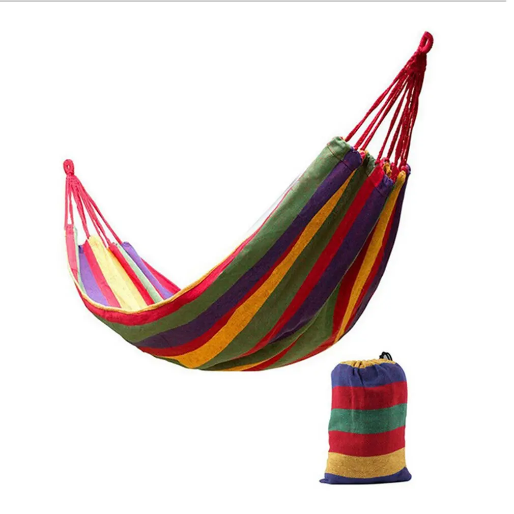 280*80mm 2 Persons Striped Hammock Outdoor Leisure Bed Thickened Canvas Hanging Bed Sleeping Swing Hammock For Camping Hunting
280*80mm 2 Persons Striped Hammock Outdoor Leisure Bed Thickened Canvas Hanging Bed Sleeping Swing Hammock For Camping Hunting