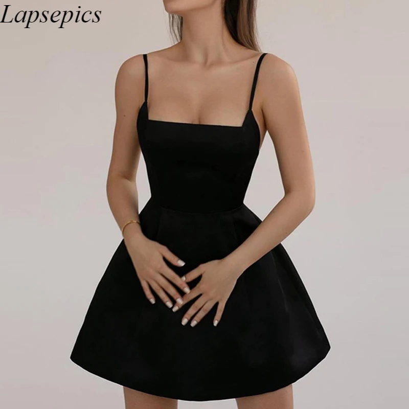 Spaghetti Strap Dress for Women Satin Summer Black Red Sexy Party Bandage Backless A-Line Mini Silk Dresses
Spaghetti Strap Dress for Women Satin Summer Black Red Sexy Party Bandage Backless A-Line Mini Silk Dresses
