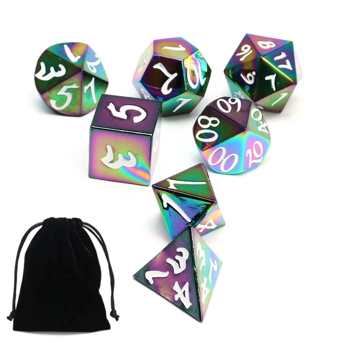 Rainbow Metal Dice Set 7-Die Metal Polyhedral Dice Set for Dungeons & Dragons Role Playing Game Pathfinder RPG and Math Teaching
Rainbow Metal Dice Set 7-Die Metal Polyhedral Dice Set for Dungeons & Dragons Role Playing Game Pathfinder RPG and Math Teaching