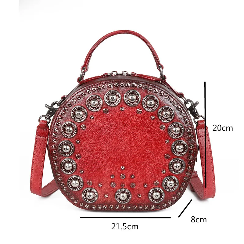 YourSeason Female Vintage Handmade Rivet Circular Handbag 2021 Fashion Ladies Shoulder Crossbody Bags Solid Color
YourSeason Female Vintage Handmade Rivet Circular Handbag 2021 Fashion Ladies Shoulder Crossbody Bags Solid Color