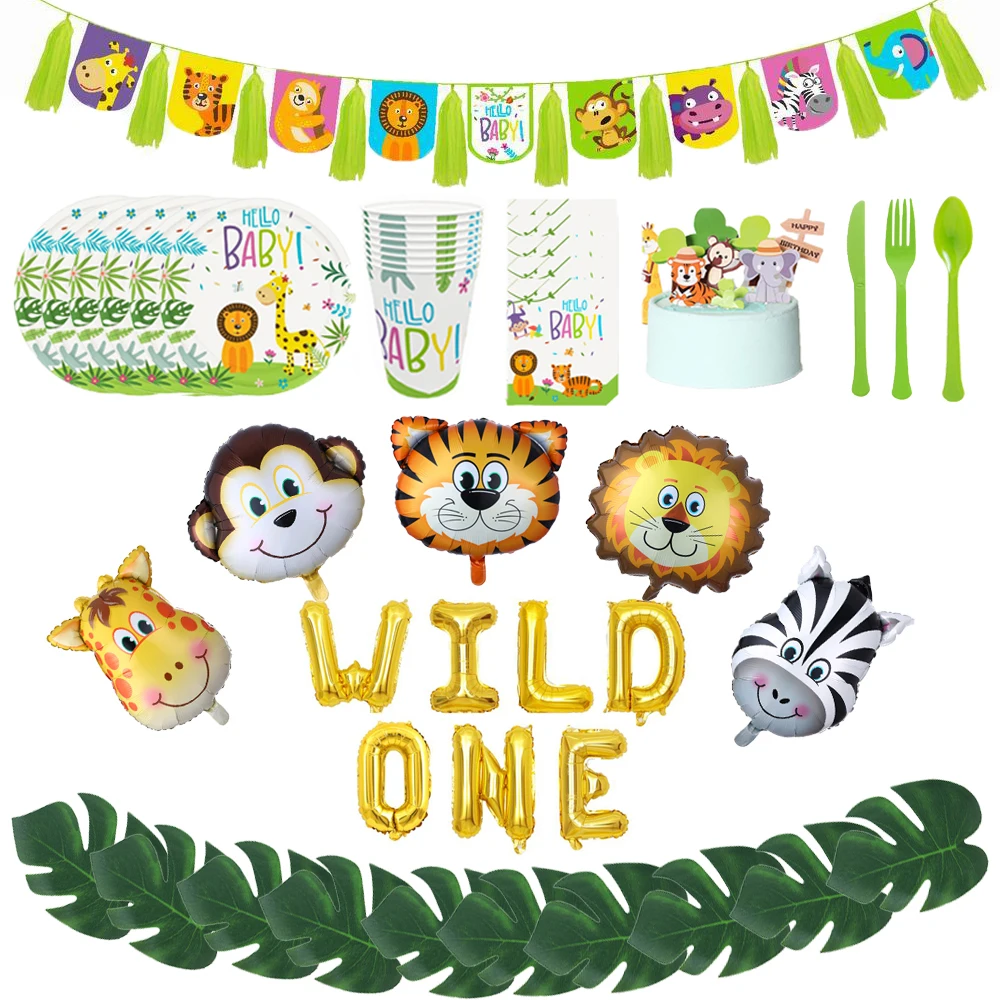 Jungle Safari Theme Party Decoration Disposable Tableware Kit Animal Balloon Cups Plates Napkin Kids Birthday Party Supplies
Jungle Safari Theme Party Decoration Disposable Tableware Kit Animal Balloon Cups Plates Napkin Kids Birthday Party Supplies
