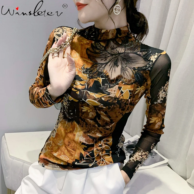 MadBlack Fall Winter Vintage T-Shirt Fashion Sexy Mock Neck Patchwork Mesh Elastic Print Women Tops All Match Tees 2021 T19402A
MadBlack Fall Winter Vintage T-Shirt Fashion Sexy Mock Neck Patchwork Mesh Elastic Print Women Tops All Match Tees 2021 T19402A