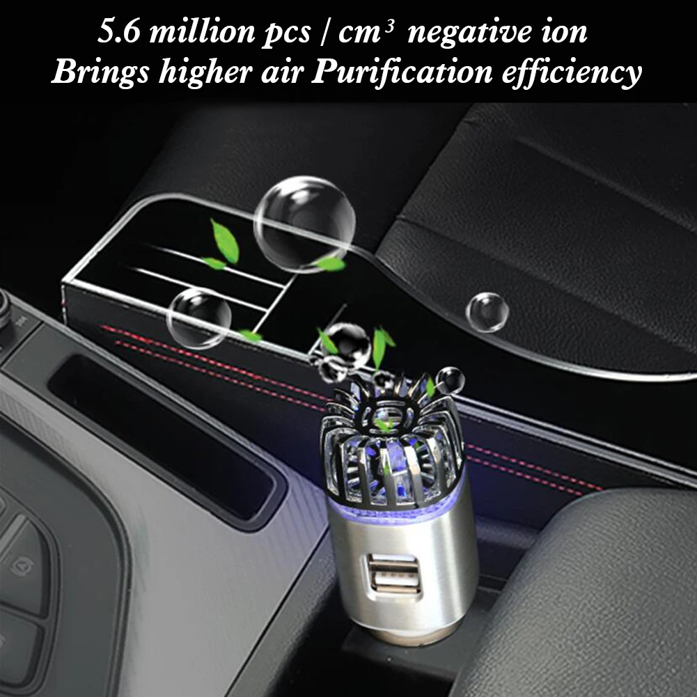Car Air Purifier Air Freshener DC12V Car Charger Ionic Air Freshener With 2 USB Ports Removes Smoke, Odor, Dust For Women Car
Car Air Purifier Air Freshener DC12V Car Charger Ionic Air Freshener With 2 USB Ports Removes Smoke, Odor, Dust For Women Car