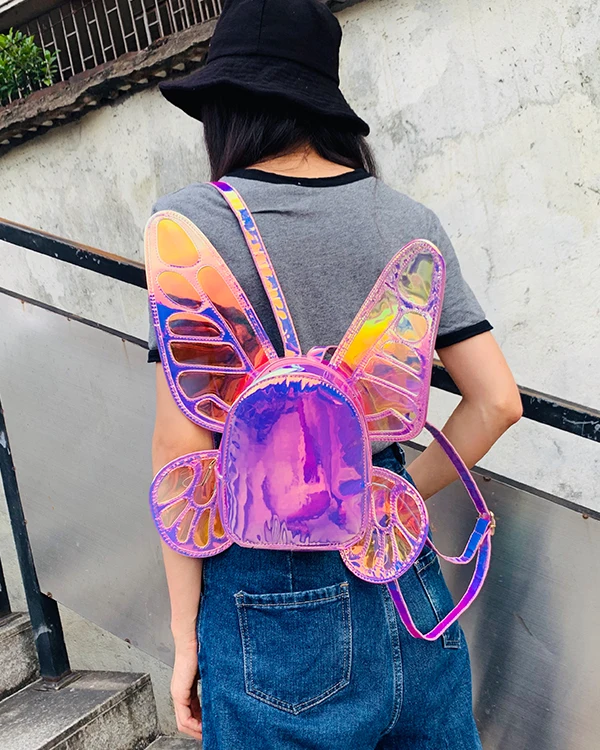 Fashion Women's Laser Holographic Leather Mini Backpack Butterfly Angel Wings Daypack for Girls Travel Casual Daypack School Bag
Fashion Women's Laser Holographic Leather Mini Backpack Butterfly Angel Wings Daypack for Girls Travel Casual Daypack School Bag