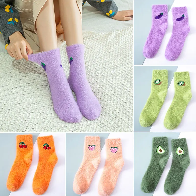 1 Pairs Women Thermal Fluffy Socks Autumn-winter New Year Socks Girls and Woman's New Fashion Warm Avocado Cherry Eggplant Socks
1 Pairs Women Thermal Fluffy Socks Autumn-winter New Year Socks Girls and Woman's New Fashion Warm Avocado Cherry Eggplant Socks