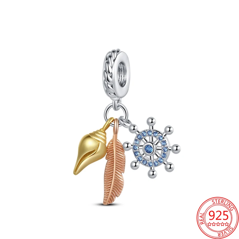 New 925 Sterling Silver Conch Feather Wheel Rudder Charms Bead Fashion Jewelry Fit Original Pandora Bracelet Bangle Making Women
New 925 Sterling Silver Conch Feather Wheel Rudder Charms Bead Fashion Jewelry Fit Original Pandora Bracelet Bangle Making Women