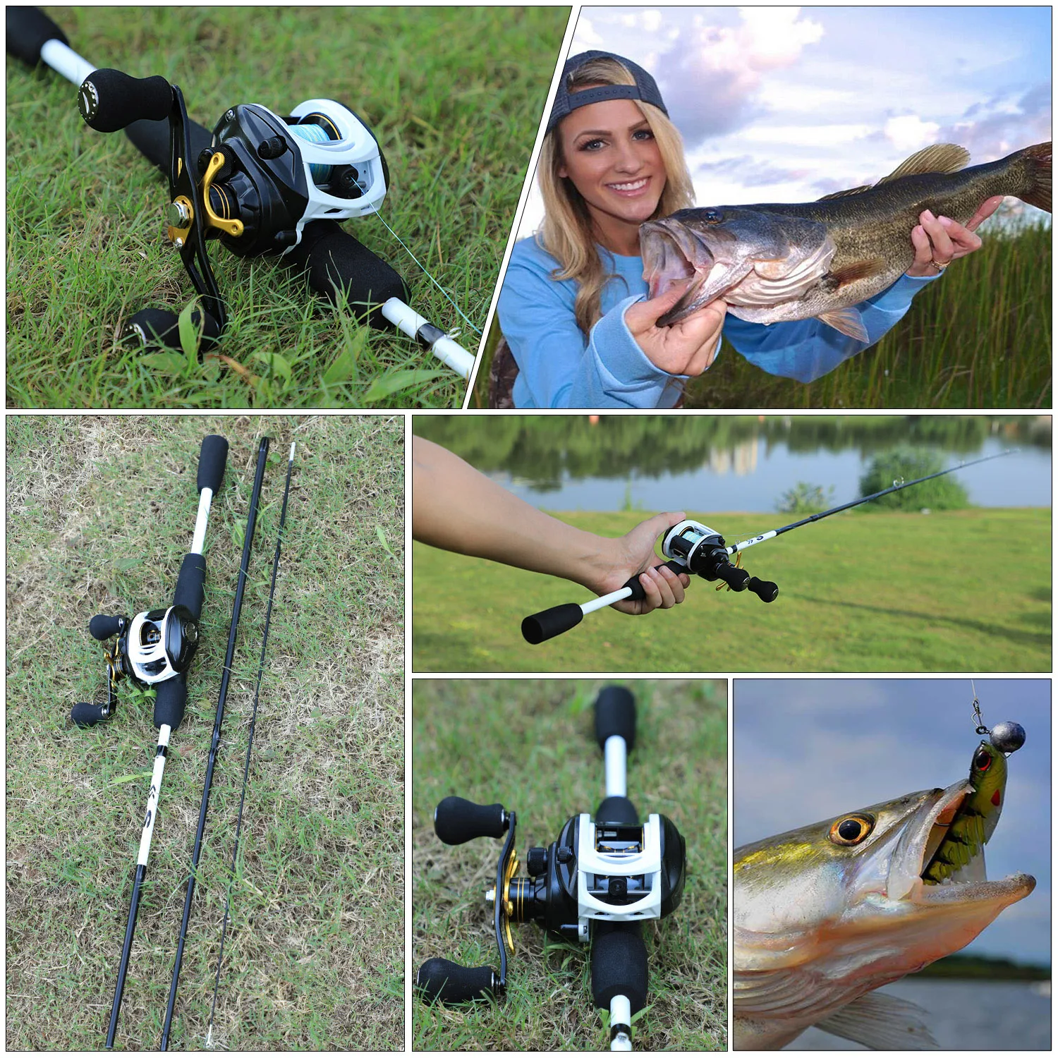 New Fishing Rod Reel Combo Portable 3 Sections 175cm Lure Fishing Rod And 9+1bb Baitcasting Reel Set
New Fishing Rod Reel Combo Portable 3 Sections 175cm Lure Fishing Rod And 9+1bb Baitcasting Reel Set