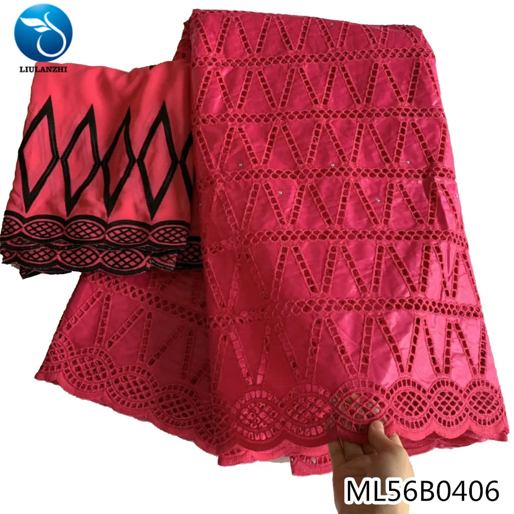 

LIULANZHI Ghana Guinea Brocade Fabric African Bazin Riche Materials Chiffon Scarf Lace 5+2 yards/lot ML56B04