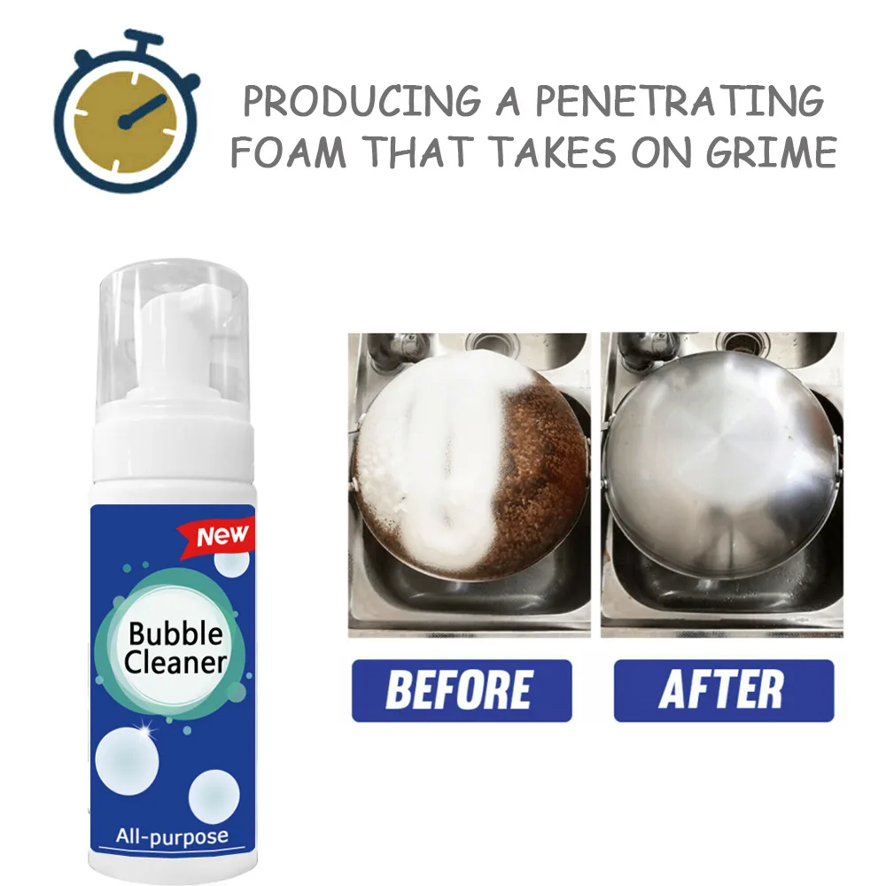 Grease Cleaning Rust Remover Multi-Purpose Foam Cleaner Kitchen Household Cleaning Bubble Spray Wash Kitchen Tool
Grease Cleaning Rust Remover Multi-Purpose Foam Cleaner Kitchen Household Cleaning Bubble Spray Wash Kitchen Tool
