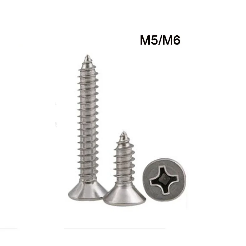 30pcs M5 M6 Metalworking Stainless Steel Cross Recessed Countersunk Head Tapping Screws Wood Screw High Quality
30pcs M5 M6 Metalworking Stainless Steel Cross Recessed Countersunk Head Tapping Screws Wood Screw High Quality