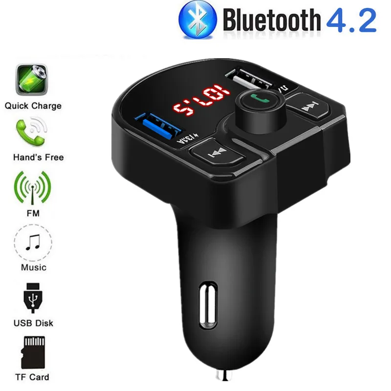 Автомобильный bluetooth трансмиттер с 2 USB портами и поддержкой iphone мобильный