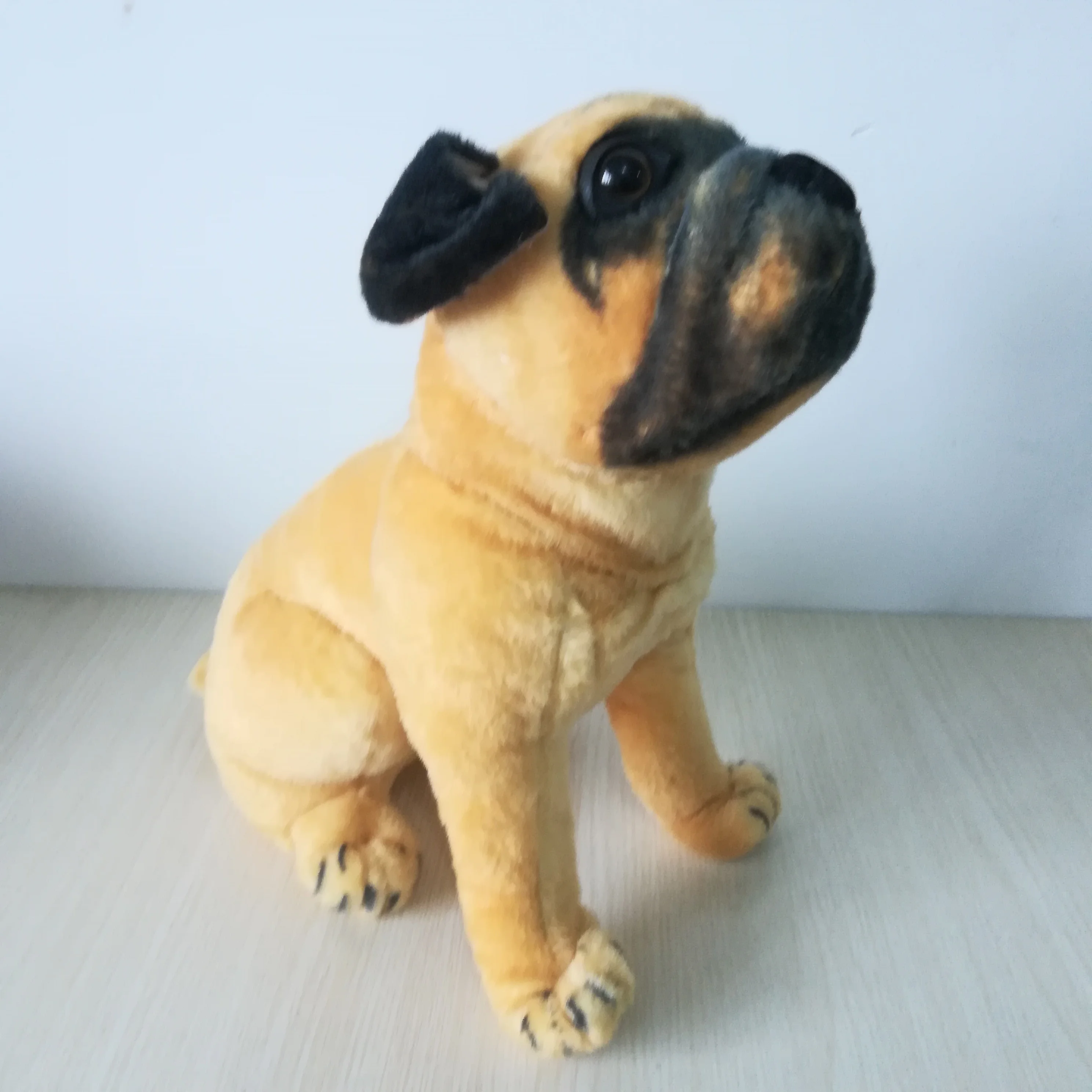 

about 35cm lifelike dog squatting pug plush toy soft doll birthday gift s0496