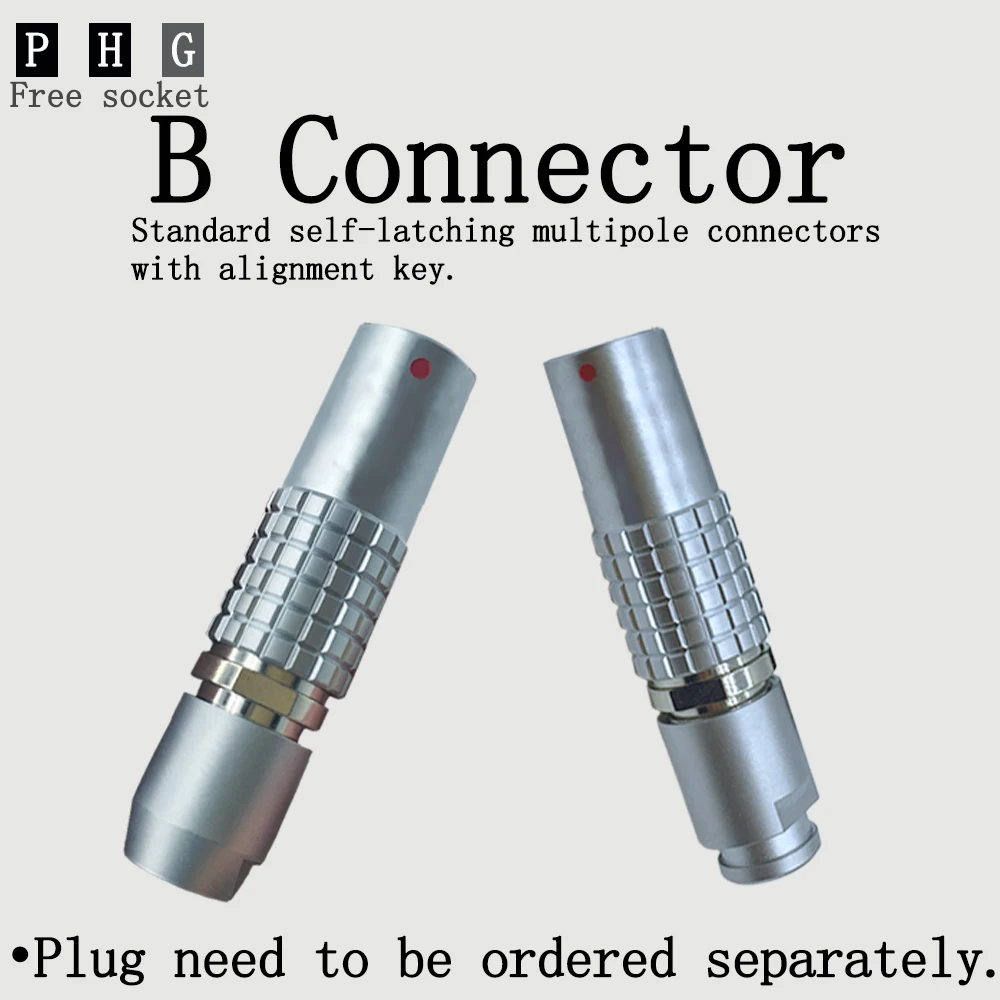 Free Socket Quick Push-Pull Circular Self-latching B Series FGG PHG 00B 0B 1B 2B 3B 2 4 5 Pin Aviation Metal Butting Connector
Free Socket Quick Push-Pull Circular Self-latching B Series FGG PHG 00B 0B 1B 2B 3B 2 4 5 Pin Aviation Metal Butting Connector