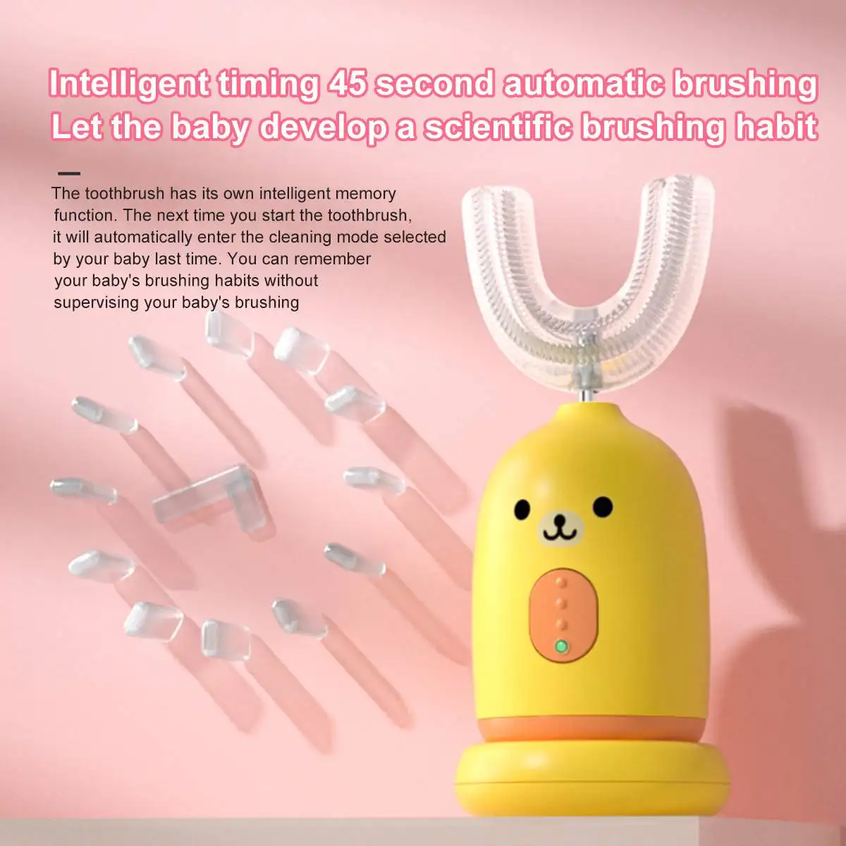 U-shaped C0hildren's Electric Toothbrush for Lazy People With Sonic Smart 2-12 Years Silicone Toothbrush Waterproof 360 Degrees
U-shaped C0hildren's Electric Toothbrush for Lazy People With Sonic Smart 2-12 Years Silicone Toothbrush Waterproof 360 Degrees