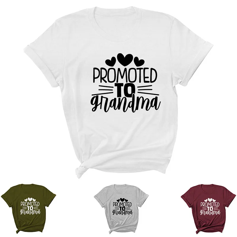 Promoted to Grandma Letter Print Women T Shirt Short Sleeve O Neck Loose Women Tshirt Ladies Tee Shirt Tops Camisetas Mujer
Promoted to Grandma Letter Print Women T Shirt Short Sleeve O Neck Loose Women Tshirt Ladies Tee Shirt Tops Camisetas Mujer