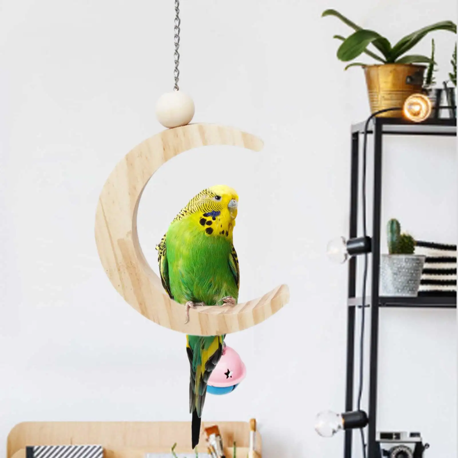 Parrot Swing Perch Stand Toy Moon Shape Hanging Hammock Bell Pet Cage Bird Wooden Training Claw Feet Grinding Stick Chew Toys
Parrot Swing Perch Stand Toy Moon Shape Hanging Hammock Bell Pet Cage Bird Wooden Training Claw Feet Grinding Stick Chew Toys