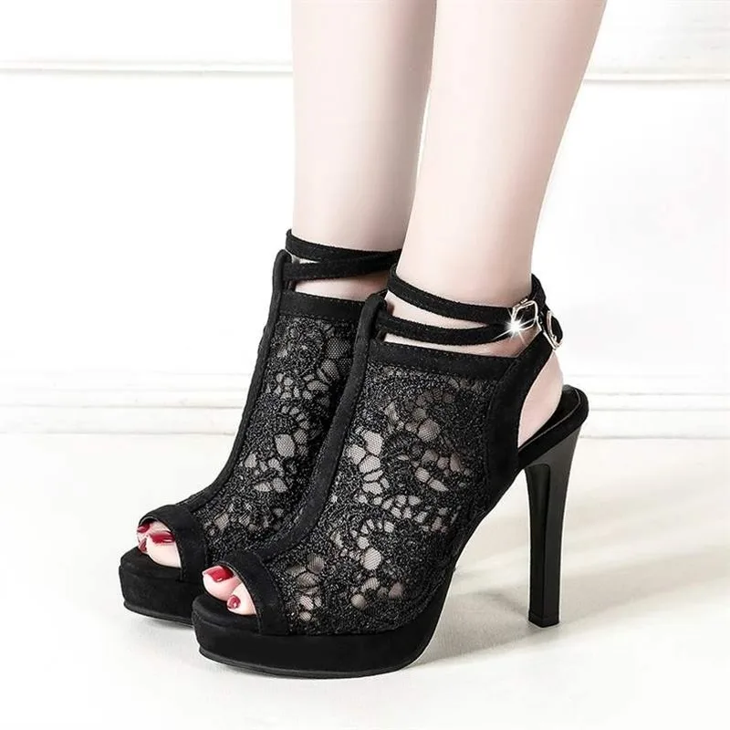 High Heel Open-Toed Shoes Women's Waterproof Platform Thin Heeled Sandals Lace Mesh Rome Sandals Summer New Modern Dance Shoes
High Heel Open-Toed Shoes Women's Waterproof Platform Thin Heeled Sandals Lace Mesh Rome Sandals Summer New Modern Dance Shoes