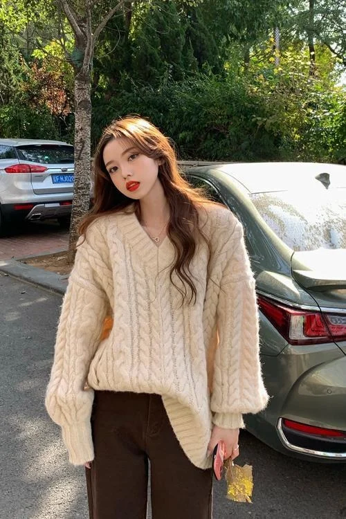 Свитер Женский вязаный книзу, свободный, утепленный, в Корейском стиле
Свитер Женский вязаный книзу, свободный, утепленный, в Корейском стиле