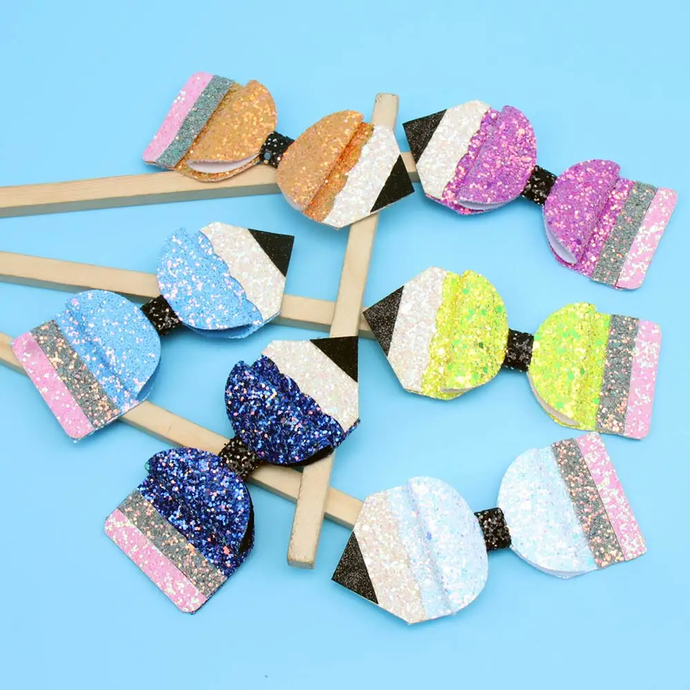 6Pcs/Lot 4.5'' Glitter Pencil Hair Clips Back To School Cute Hair Bows Fashion Mini Hairgrips Barrettes Kids Hair Accessories
6Pcs/Lot 4.5'' Glitter Pencil Hair Clips Back To School Cute Hair Bows Fashion Mini Hairgrips Barrettes Kids Hair Accessories