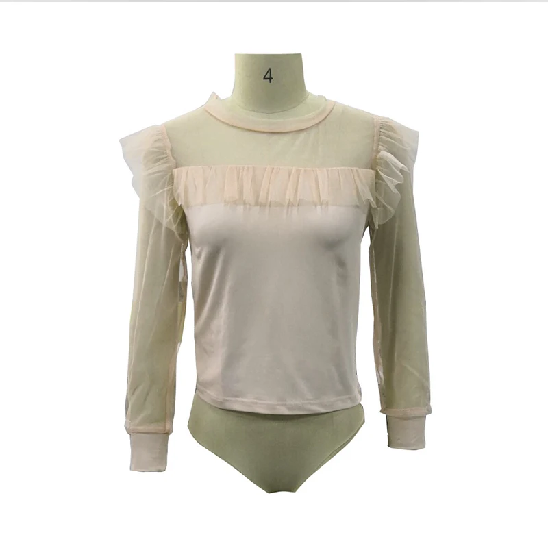 Female Sexy See through Solid Color Lace Pearl Long Sleeve Women Patchwork Blouse Lace Sheer Mesh Ruffles Top Office Lady Blusas
Female Sexy See through Solid Color Lace Pearl Long Sleeve Women Patchwork Blouse Lace Sheer Mesh Ruffles Top Office Lady Blusas