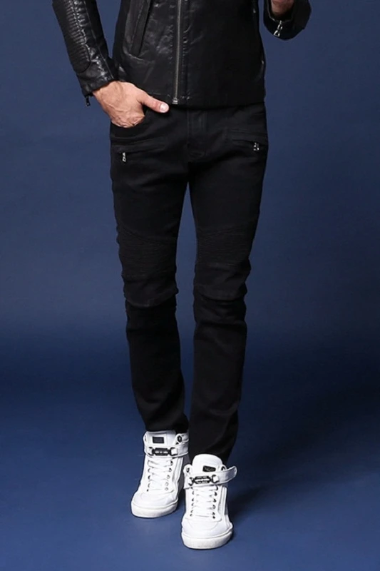 Новые мужские Мужские брюки в европейском и американском стиле уличная джинсы модные черные Стретч узкого кроя жатой джинсовые мотоциклетные брюки 964
Новые мужские Мужские брюки в европейском и американском стиле уличная джинсы модные черные Стретч узкого кроя жатой джинсовые мотоциклетные брюки 964