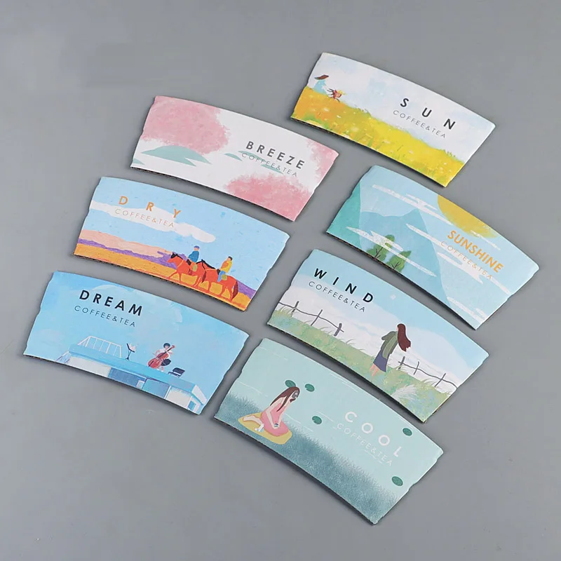 200 pcs Cup sleeve for 12/16oz disposable cups 7 pattern Double-deck corrugated paper coffee tea Cup sleeve Anti-hot Customized
200 pcs Cup sleeve for 12/16oz disposable cups 7 pattern Double-deck corrugated paper coffee tea Cup sleeve Anti-hot Customized