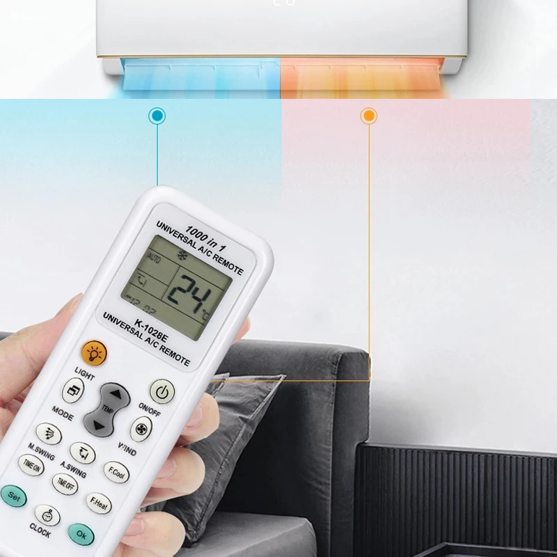 1000 in 1 Universal Wireless Remote Control K-1028E AC Digital LCD Remote Control for Air Conditioner
1000 in 1 Universal Wireless Remote Control K-1028E AC Digital LCD Remote Control for Air Conditioner