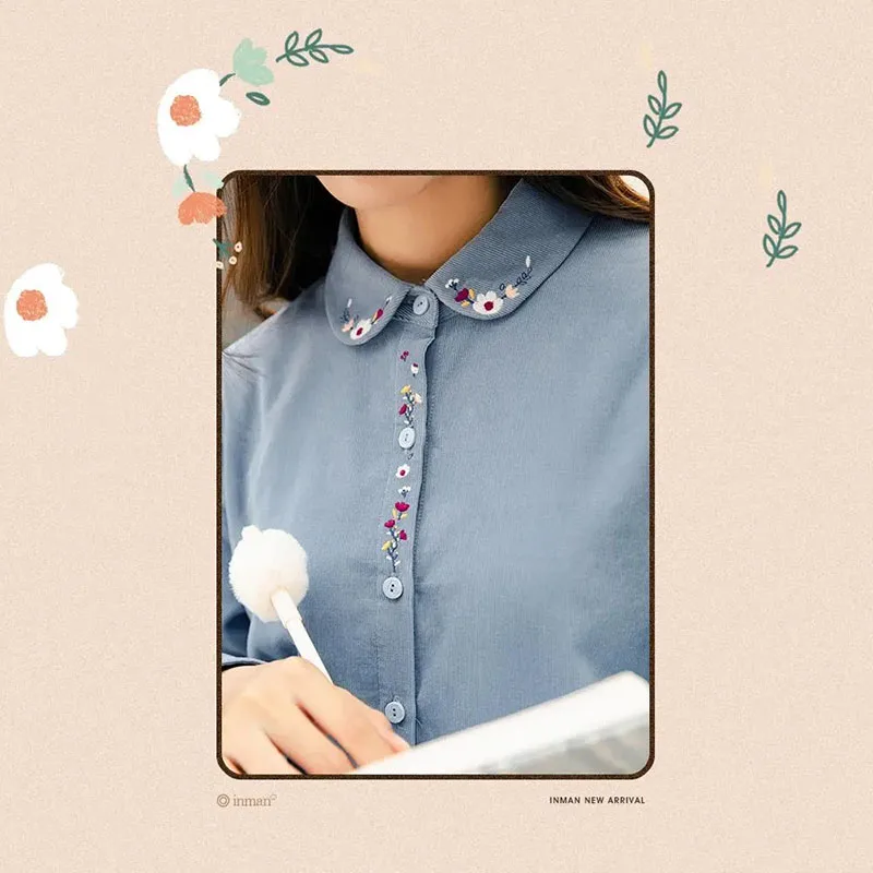 New kawaii Embroidery Solid Women Shirts Long Sleeve Large Size Fashion Slim Tops Turn-Down Collar Button Elegant Female Blouses
New kawaii Embroidery Solid Women Shirts Long Sleeve Large Size Fashion Slim Tops Turn-Down Collar Button Elegant Female Blouses