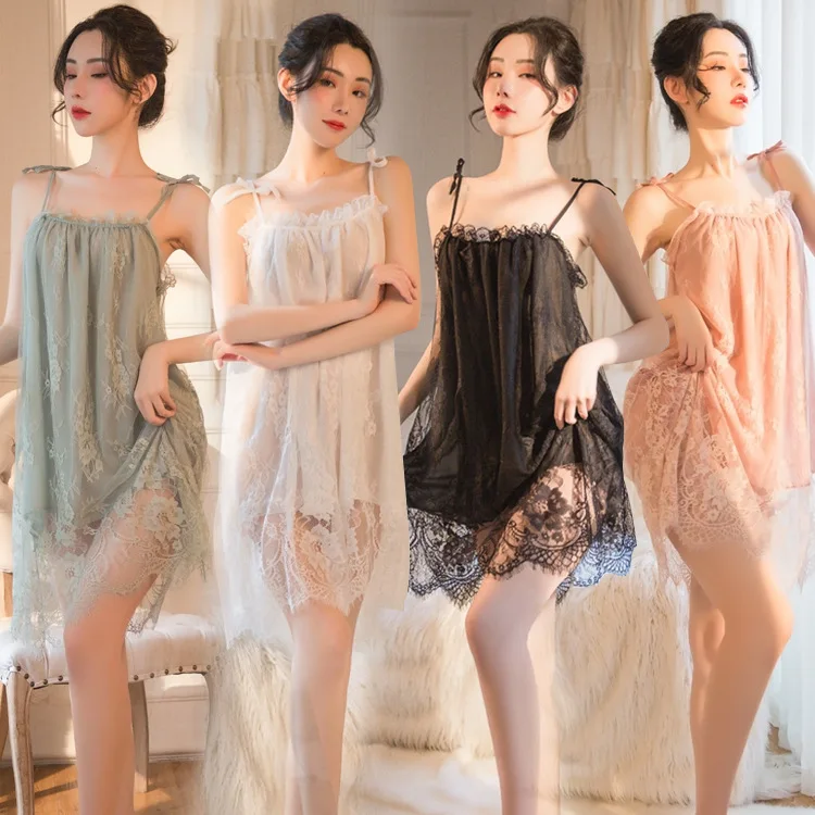 Cross-Border Aesthetic Strap Lace Nightdress Women's Autumn plus Size Lace Nightdress Emotional Home Pajamas Set
Cross-Border Aesthetic Strap Lace Nightdress Women's Autumn plus Size Lace Nightdress Emotional Home Pajamas Set