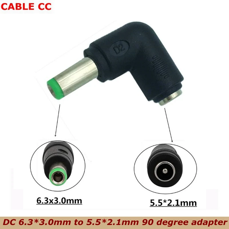 10pcs/DC 5.5*2.1 Female to 6.3*3.0 Male DC 90 Degree Elbow Adapter For Toshiba Laptop Plug Power Bank 
10pcs/DC 5.5*2.1 Female to 6.3*3.0 Male DC 90 Degree Elbow Adapter For Toshiba Laptop Plug Power Bank