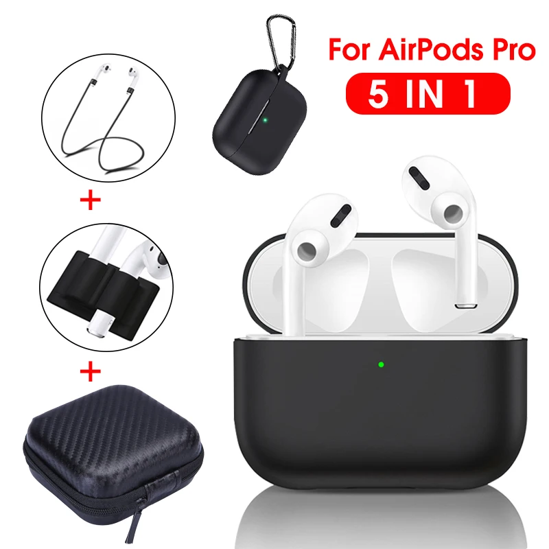 Футляр для наушников ремешок 5 в 1 защитный чехол на Airpods Pro силиконовый аирподс