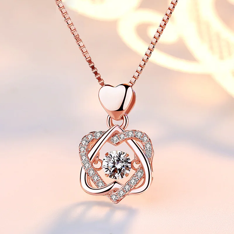 Deluxe Necklace Beat Heart Neck Pendant Jewelry Color Zircon Chain Rose Gold Fine Accessories Fashion Ornament Lover Gifts
Deluxe Necklace Beat Heart Neck Pendant Jewelry Color Zircon Chain Rose Gold Fine Accessories Fashion Ornament Lover Gifts