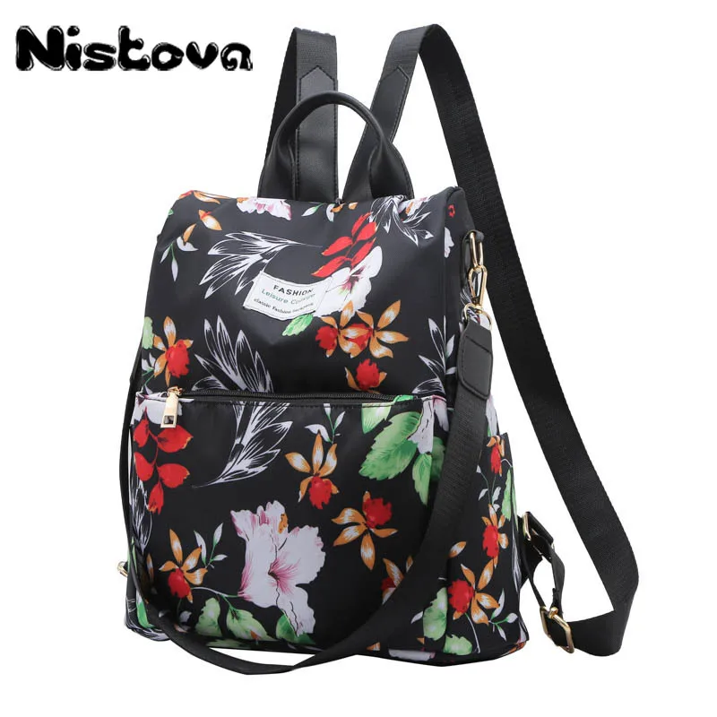 

New Fashion Nylon Zipper Rugzak Woman Large Capacity Anti-theft Backpack Various Styles Dames Student Bookbag Leisure travel Bag