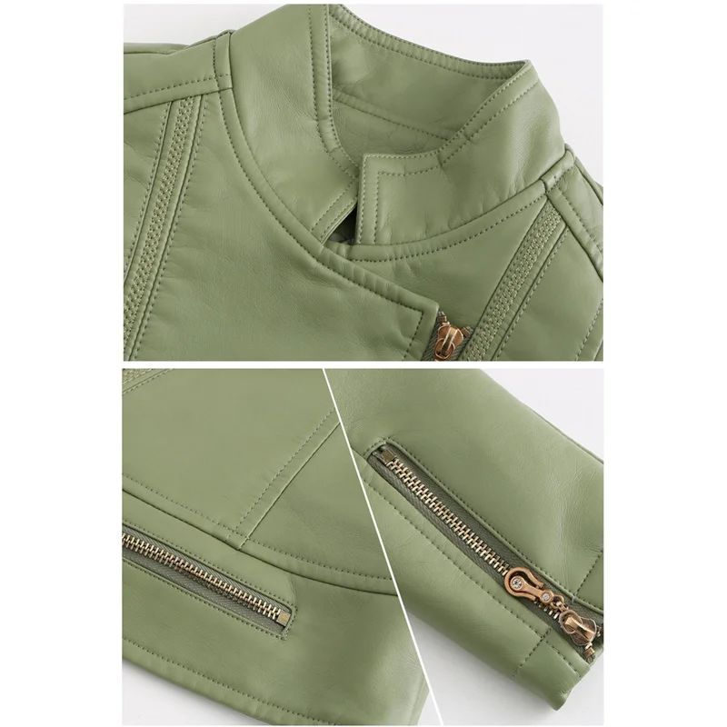 New Red Fake Leather Coat Women Black Beige Top 2021 Spring Europe And America Plus Size Fashion Casual PU Leather Jacket GH242 
New Red Fake Leather Coat Women Black Beige Top 2021 Spring Europe And America Plus Size Fashion Casual PU Leather Jacket GH242