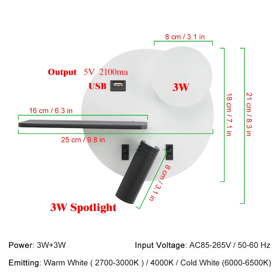 HoneyFly LED Wall Lamp USB Charging Port Rotatable Spotlight AC90-260V 7W Wall Light Bedroom Indoor Lighting Bedside
HoneyFly LED Wall Lamp USB Charging Port Rotatable Spotlight AC90-260V 7W Wall Light Bedroom Indoor Lighting Bedside