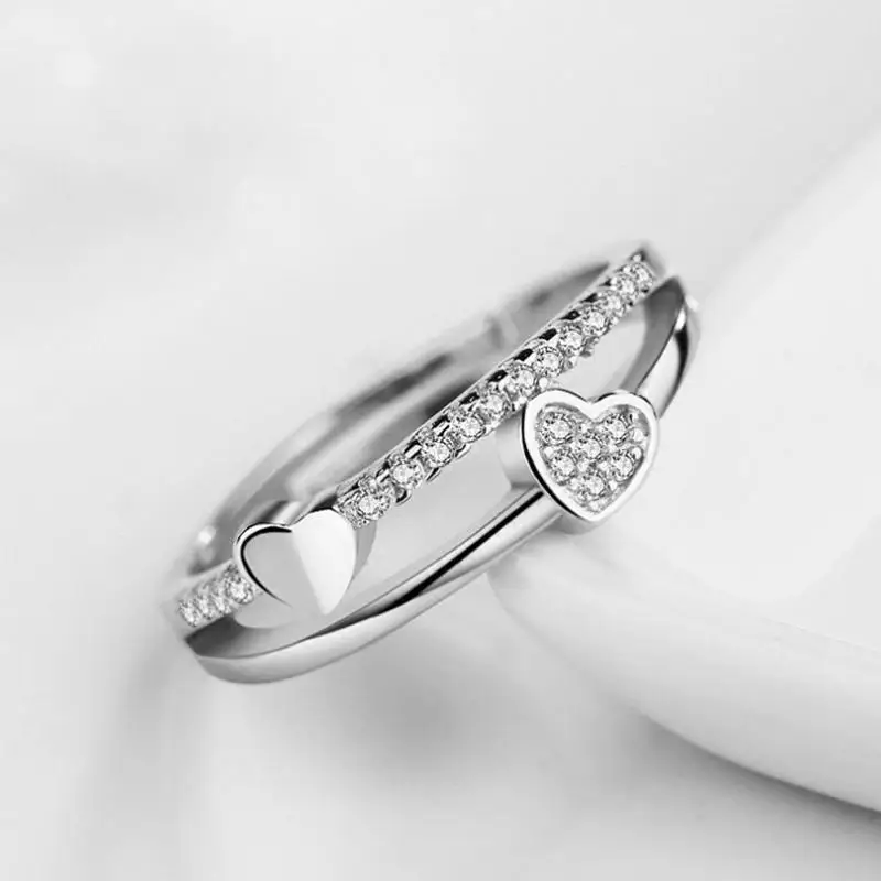 Cute Heart Opening Ring Fashion Crystal Rhinestones Ring For Women Jewelry Accessories Wedding Anniversary Girl Gift
Cute Heart Opening Ring Fashion Crystal Rhinestones Ring For Women Jewelry Accessories Wedding Anniversary Girl Gift