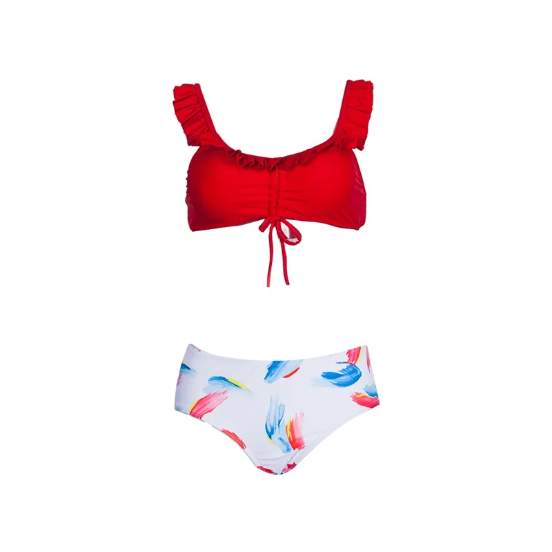 Women Ruffle Cute Bikini Set Two Piece Swimsuit Sexy Drawstring Padded Print Swimwear Print Bottom Female Summer Bathing Suit
Women Ruffle Cute Bikini Set Two Piece Swimsuit Sexy Drawstring Padded Print Swimwear Print Bottom Female Summer Bathing Suit