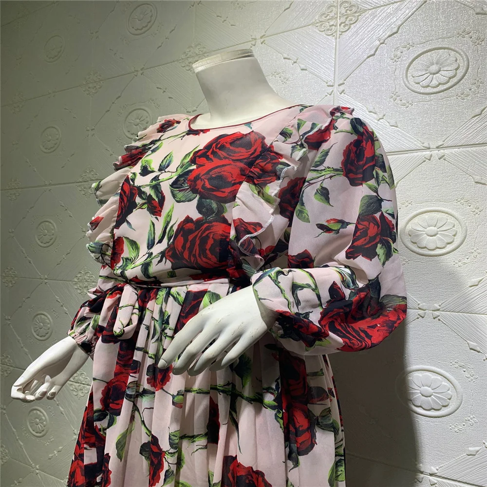 Loose Summer Clothing Fashion Long Dress for Muslim Women Rose Printing Long Sleeves Ruffles Ankle Length Wholesale Dropshipping
Loose Summer Clothing Fashion Long Dress for Muslim Women Rose Printing Long Sleeves Ruffles Ankle Length Wholesale Dropshipping