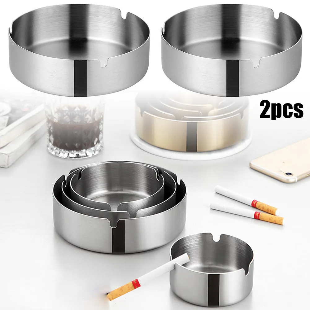 2 Stainless Steel Ashtra Cigar Ashtray Y Windproof Round Ashtra Y For Indoor & Outdoor Cigarette Rest Holder Desktop Ash Holder
2 Stainless Steel Ashtra Cigar Ashtray Y Windproof Round Ashtra Y For Indoor & Outdoor Cigarette Rest Holder Desktop Ash Holder