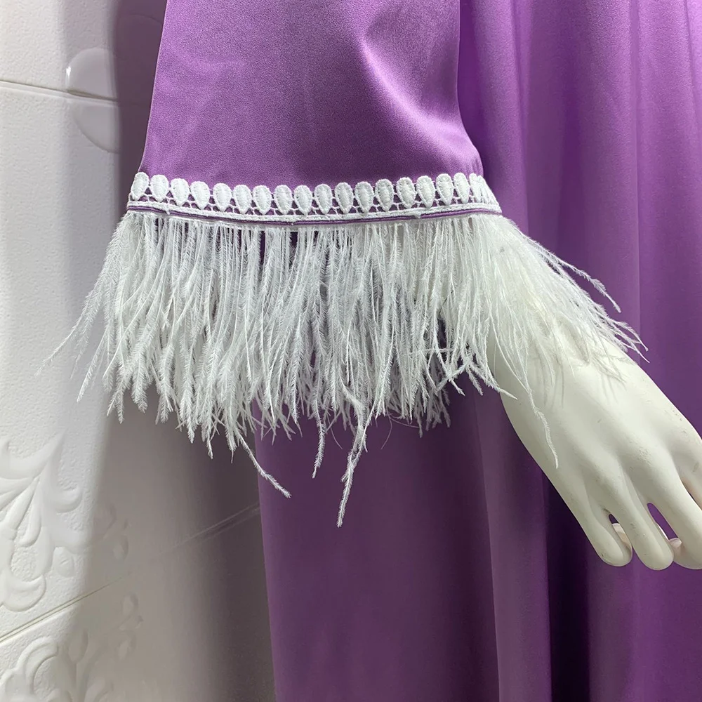 Abayas for Women Muslim Fashion Dubai Turkey Maxi Dress Tassel Feather Purple Evening Gowns 2021 New Caftan Marocain Djellaba
Abayas for Women Muslim Fashion Dubai Turkey Maxi Dress Tassel Feather Purple Evening Gowns 2021 New Caftan Marocain Djellaba