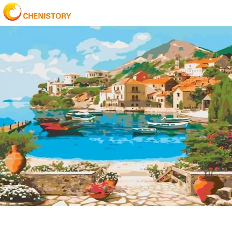 CHENISTORY Seaside Landscape Oil Painting By Numbers 40x50cm Framed On Canvas Handmade Unique Gift Home Decoration Wall Arts
CHENISTORY Seaside Landscape Oil Painting By Numbers 40x50cm Framed On Canvas Handmade Unique Gift Home Decoration Wall Arts