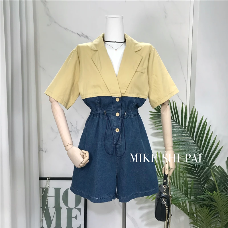 2021 Summer New Loose Patchwork Waist-Slimming Drawstring Jumpsuit Women's Short Sleeve All-Matching Casual Shorts
2021 Summer New Loose Patchwork Waist-Slimming Drawstring Jumpsuit Women's Short Sleeve All-Matching Casual Shorts