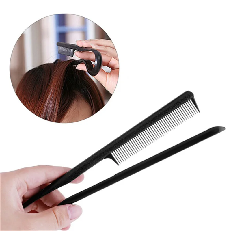 

Haircut Straightening V Shape Black Comb DIY Styling Combs Tool Plastic Clip-Type Hairdressing Hair Straightener Tools