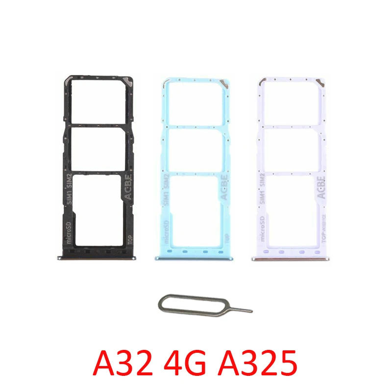 Phone Sim SD Card Tray For Samsung Galaxy A12 A32 A52 A72 4G 5G Original New SIM Chip Holder Slot Adapter Drawer Part | Мобильные