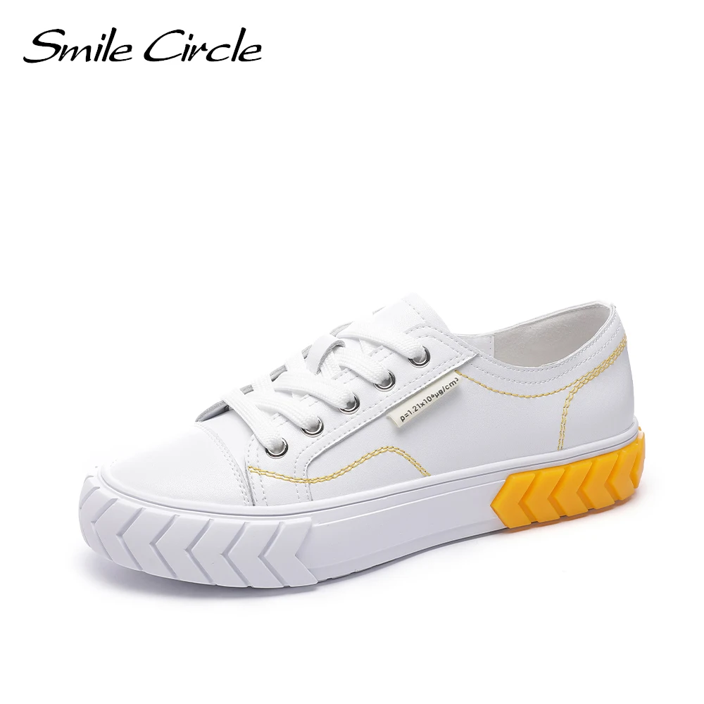 Женские кроссовки Smile Circle, Повседневная Удобная обувь на плоской платформе, круглый носок, летние, белые
Женские кроссовки Smile Circle, Повседневная Удобная обувь на плоской платформе, круглый носок, летние, белые