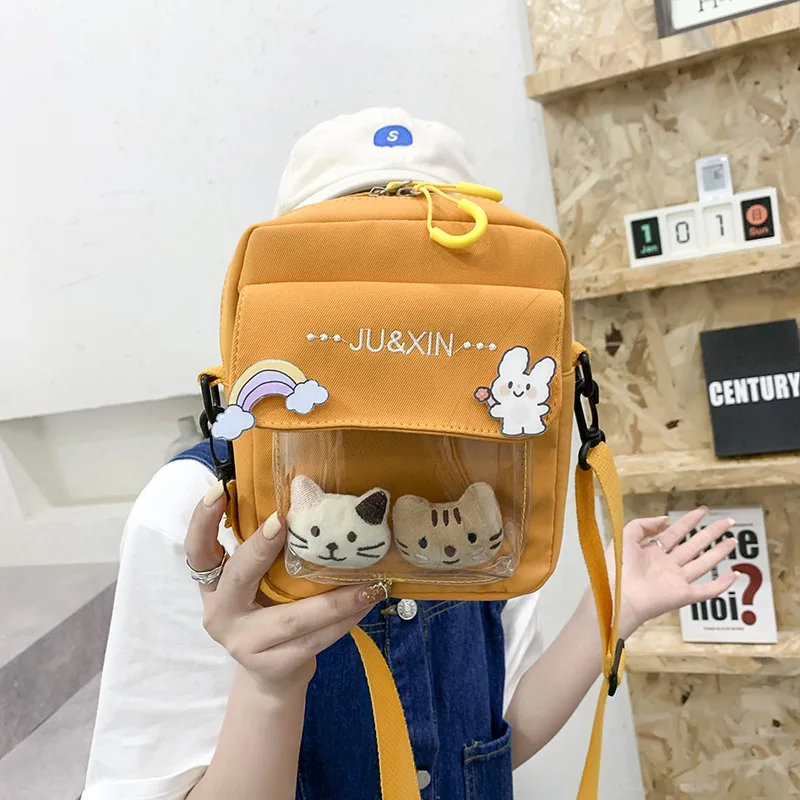 Japanese canvas small bag female 2021 new Korean cute cartoon transparent student messenger bag Mori single shoulder bag
Japanese canvas small bag female 2021 new Korean cute cartoon transparent student messenger bag Mori single shoulder bag